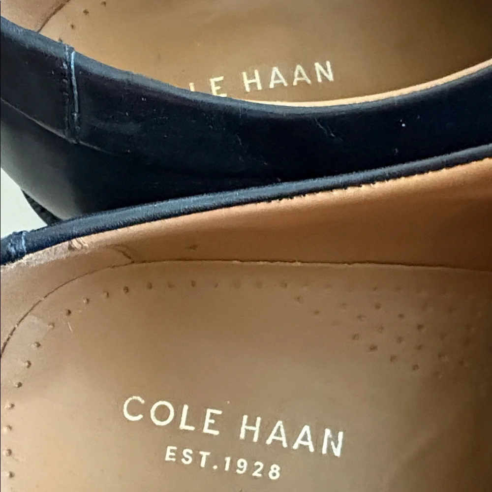Cole Haan Black Leather Oxfords